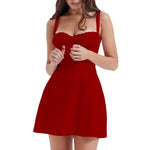 Mini Jurk met V-hals en Rimpel-effect - Mini Dresses - Jurkjes.co