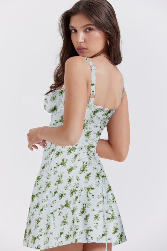 Mini Jurk met V-hals en Rimpel-effect - Mini Dresses - Jurkjes.co