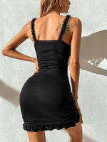 Mini Jurk met V-hals en Rimpeldetails - Group10 - Jurkjes.co