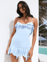 Mini Jurk met V-hals en Rimpeldetails - Group2 - Jurkjes.co