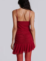 Mini Jurk met V-hals en Rimpelrand - Group2 - Jurkjes.co