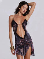 Mini Jurk met V-hals en Rimpelrand - Group2 - Jurkjes.co