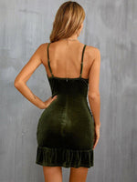 Mini Jurk met V-hals en Rimpelrok - Mini Dresses - Jurkjes.co