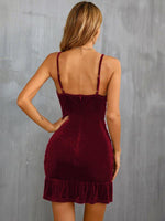 Mini Jurk met V-hals en Rimpelrok - Mini Dresses - Jurkjes.co