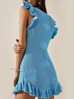 Mini Jurk met V-hals en Ruffle Mouwen - Mini Dresses - Jurkjes.co