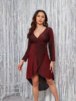 Mini Jurk met V-hals en Shimmer Effect - Mini Dresses - Jurkjes.co
