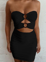 Mini Jurk met V-hals en Sleufdetail - Mini Dresses - Jurkjes.co