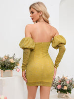 Mini Jurk met V-hals en Sterrenprint - Mini Dresses - Jurkjes.co