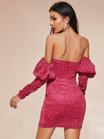 Mini Jurk met V-hals en Sterrenprint - Mini Dresses - Jurkjes.co