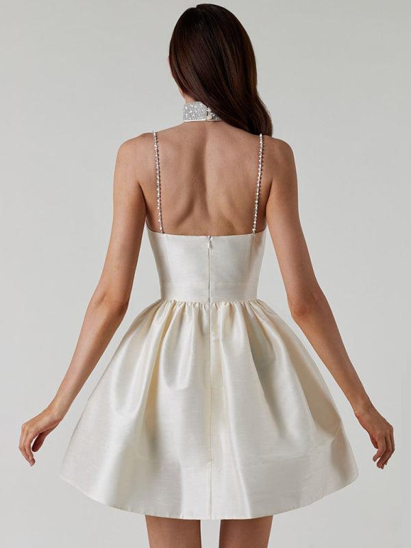 Mini Jurk met V-hals en Swarovski Bandjes - Group1 - Jurkjes.co