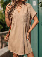 Mini Jurk met V-hals en Voorzakken - Group12 - Jurkjes.co