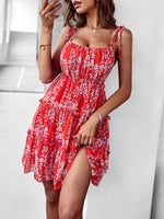 Mini Jurk met Verstelbare Bandjes en Bloemenprint - Mini Dresses - Jurkjes.co