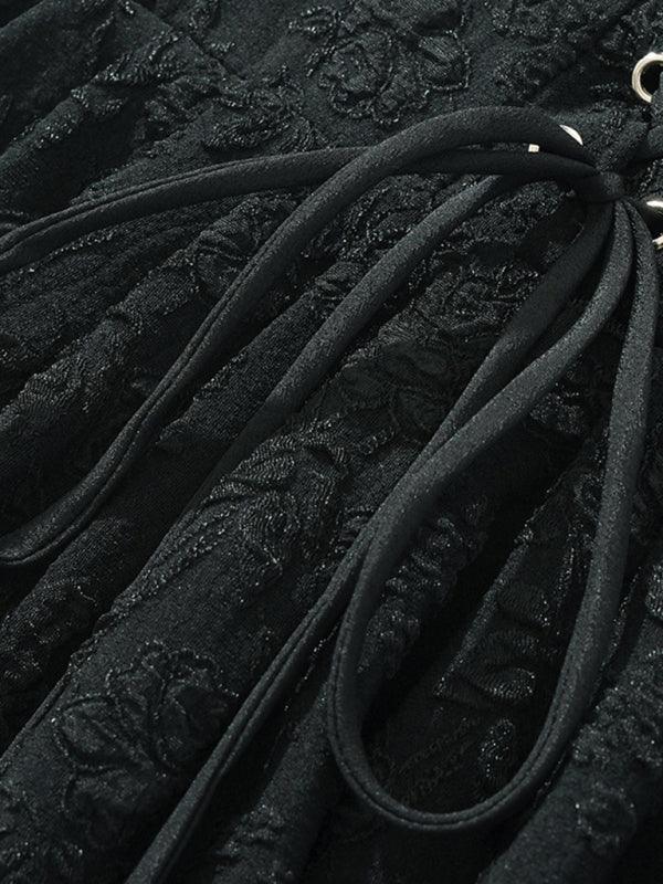 Mini Jurk met Vetersluiting en Plooirok - Group14 - Jurkjes.co