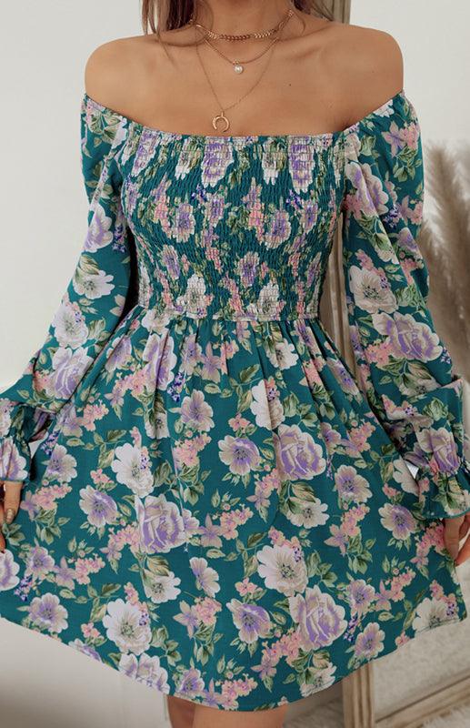 Mini Jurk met Vierkante Hals en Bloemenprint - Mini Dresses - Jurkjes.co