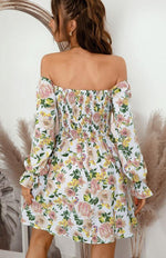 Mini Jurk met Vierkante Hals en Bloemenprint - Mini Dresses - Jurkjes.co