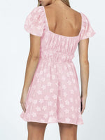 Mini Jurk met Vierkante Hals en Bloemenprint - Mini Dresses - Jurkjes.co