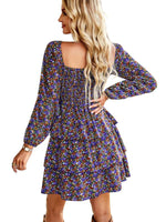 Mini Jurk met Vierkante Hals en Bloemenprint - Mini Dresses - Jurkjes.co