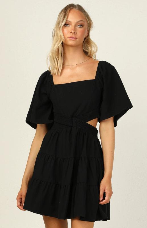 Mini Jurk met Vierkante Hals en Laagjes - Mini Dresses - Jurkjes.co