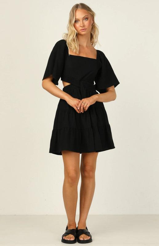 Mini Jurk met Vierkante Hals en Laagjes - Mini Dresses - Jurkjes.co