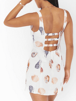 Mini Jurk met Vierkante Hals en Schelpenprint - Group9 - Jurkjes.co