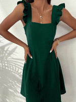 Mini Jurk met Vierkante Hals en Strikdetail - Mini Dresses - Jurkjes.co