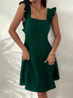 Mini Jurk met Vierkante Hals en Strikdetail - Mini Dresses - Jurkjes.co