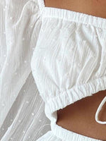 Mini Jurk met Vierkante Hals en Vetersluiting - Group12 - Jurkjes.co