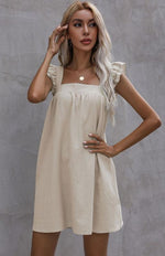 Mini Jurk met Vierkante Halslijn en Ruches - Mini Dresses - Jurkjes.co