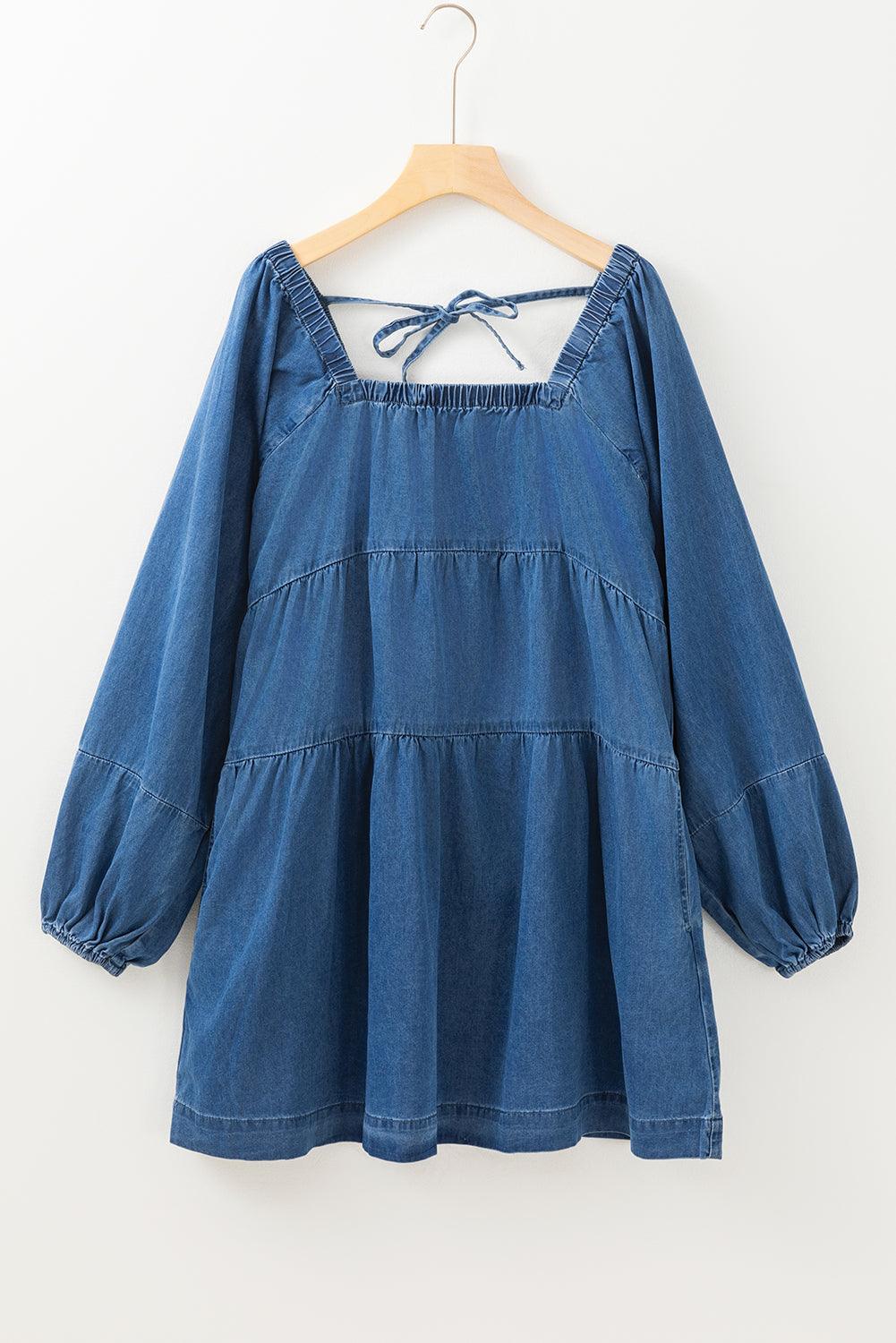 Mini Jurk met Vierkante Halslijn - Mini Dresses - Jurkjes.co