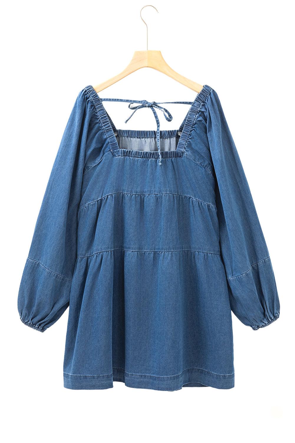 Mini Jurk met Vierkante Halslijn - Mini Dresses - Jurkjes.co