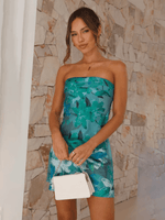 Mini Jurk Strapless met Bloemenprint - Mini Dresses - Jurkjes.co