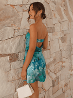 Mini Jurk Strapless met Bloemenprint - Mini Dresses - Jurkjes.co