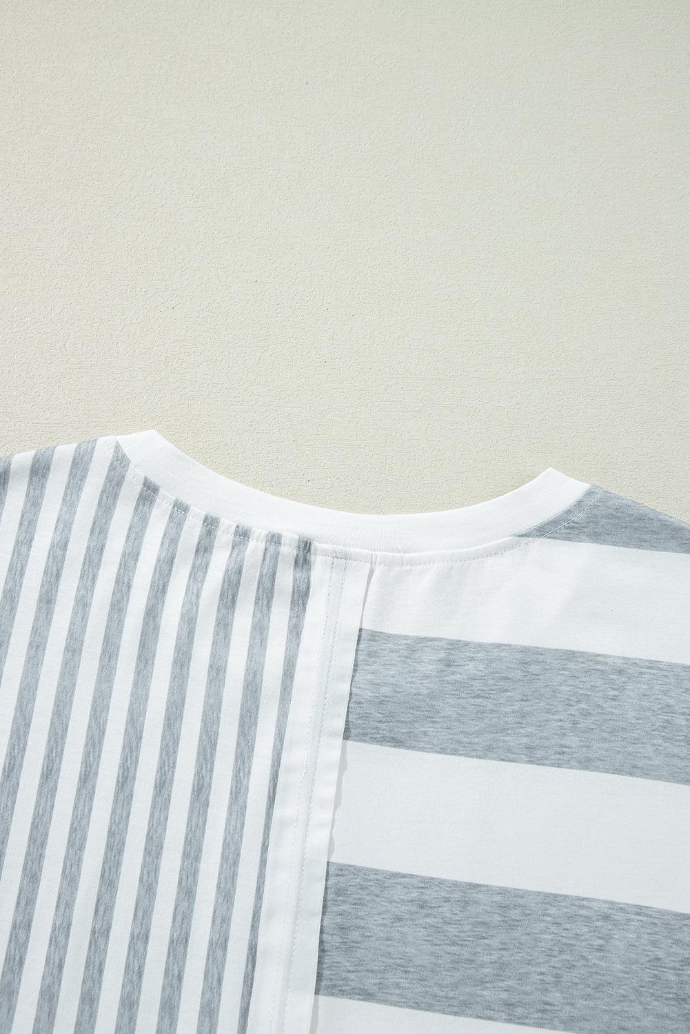 Mini T-shirt jurk met Gestreept Patroon - T Shirt Dresses - Jurkjes.co