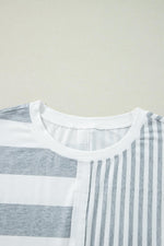 Mini T-shirt jurk met Gestreept Patroon - T Shirt Dresses - Jurkjes.co