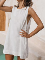 Mouwloze Jurk met Effen Ontwerp - Midi Dresses - Jurkjes.co