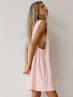 Mouwloze Jurk met Effen Ontwerp - Midi Dresses - Jurkjes.co