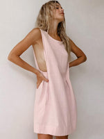 Mouwloze Jurk met Effen Ontwerp - Midi Dresses - Jurkjes.co