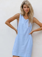 Mouwloze Jurk met Effen Ontwerp - Midi Dresses - Jurkjes.co