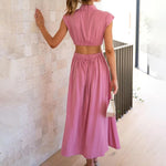 Mouwloze Jurk met Opstaande Kraag - Women Summer Dress - Jurkjes.co