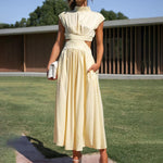 Mouwloze Jurk met Opstaande Kraag - Women Summer Dress - Jurkjes.co