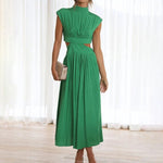 Mouwloze Jurk met Opstaande Kraag - Women Summer Dress - Jurkjes.co