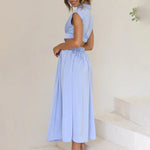 Mouwloze Jurk met Opstaande Kraag - Women Summer Dress - Jurkjes.co