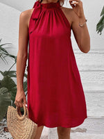 Mouwloze Jurk met Strikaccent - Mini Dresses - Jurkjes.co