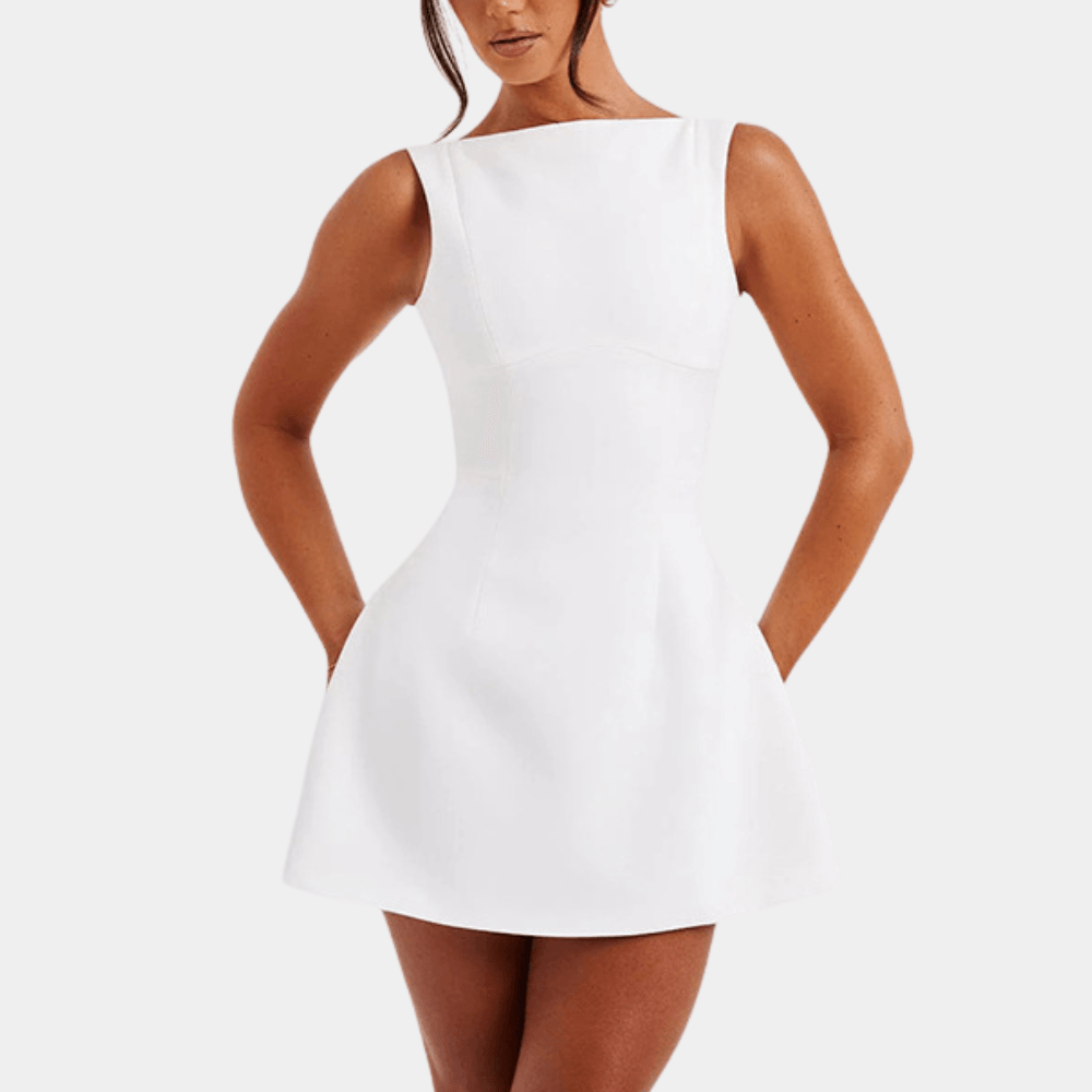 Mouwloze Mini-jurk met Open Rug - Dresses - Jurkjes.co