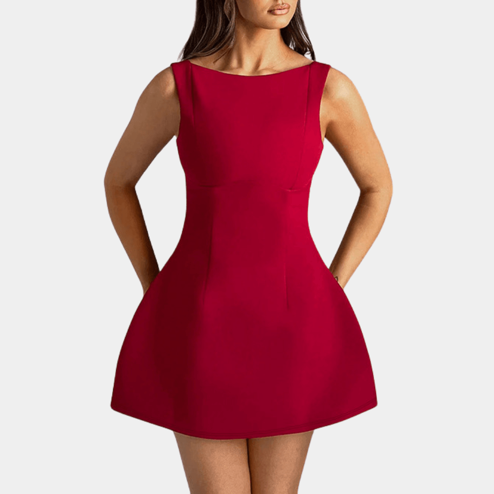 Mouwloze Mini-jurk met Open Rug - Dresses - Jurkjes.co