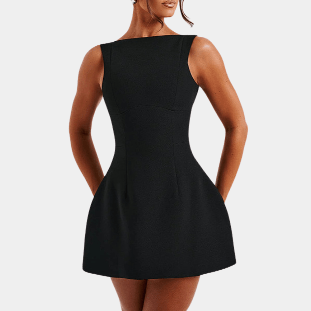 Mouwloze Mini-jurk met Open Rug - Dresses - Jurkjes.co