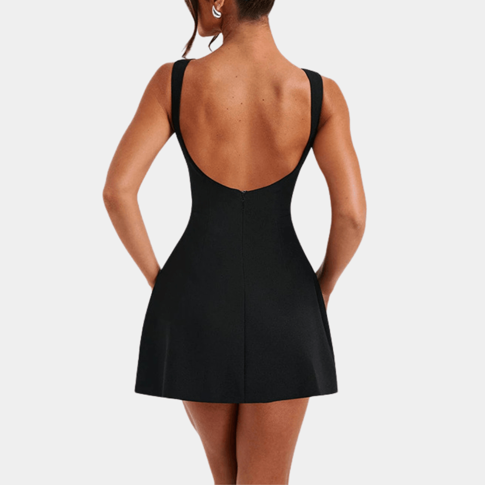 Mouwloze Mini-jurk met Open Rug - Dresses - Jurkjes.co