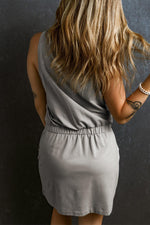 Mouwloze Mini Jurk met Taille Trekkoord - Mini Dresses - Jurkjes.co