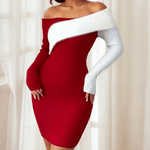 Off-shoulder Jurk met Elegante Pasvorm - Dresses - Jurkjes.co