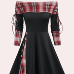 Off Shoulder Jurk met Geometrisch Patroon - Women Summer Dress - Jurkjes.co